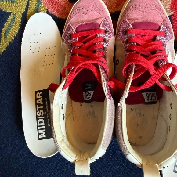 Golden Goose Midstar Sneakers - Red Pink Glitter - Picture 4 of 9